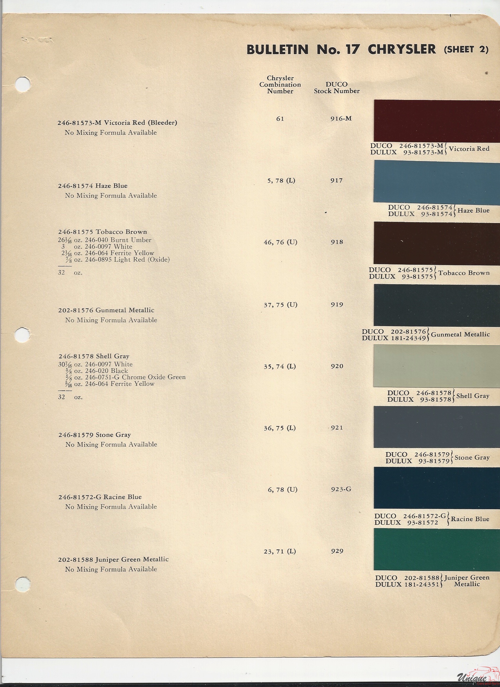 1950 Chrysler-1 Paint Charts